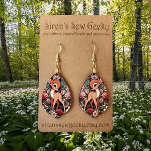 Adorable Bambi art Earrings Disney